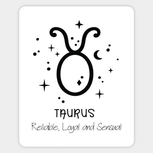 Taurus Personality Black Text Magnet